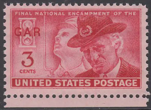 USA Michel 0599 / Scott 0985 postfrisch EINZELMARKE RAND unten - Letztes Veteranentreffen der Unionsarmee, Indianapolis