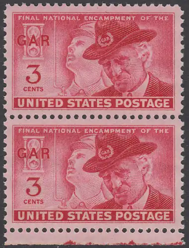 USA Michel 0599 / Scott 0985 postfrisch vert.PAAR RAND unten - Letztes Veteranentreffen der Unionsarmee, Indianapolis