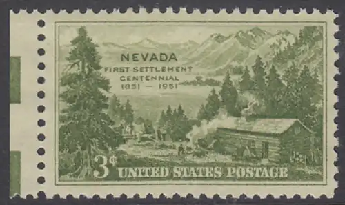 USA Michel 0617 / Scott 0999 postfrisch EINZELMARKE RAND links - 100 Jahre Besiedlung des Staates Nevada: Carson Valley (1851) 