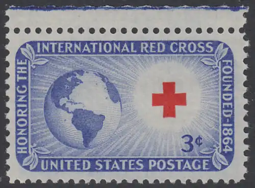 USA Michel 0635 / Scott 1016 postfrisch EINZELMARKE RAND oben - Internationales Rotes Kreuz
