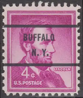 USA Michel 0657 / Scott 1036 postfrisch EINZELMARKE precancelled (a2) - Bedeutende Amerikaner, Bauwerke: Abraham Lincoln