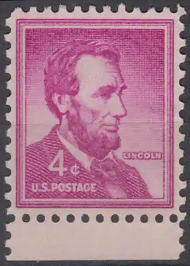 USA Michel 0657 / Scott 1036 postfrisch EINZELMARKE RAND unten - Bedeutende Amerikaner, Bauwerke: Abraham Lincoln