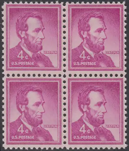 USA Michel 0657 / Scott 1036 postfrisch BLOCK - Bedeutende Amerikaner, Bauwerke: Abraham Lincoln