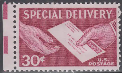 USA Michel 683 / Scott E21 postfrisch Eilmarken-EINZELMARKE RAND links - Briefübergabe