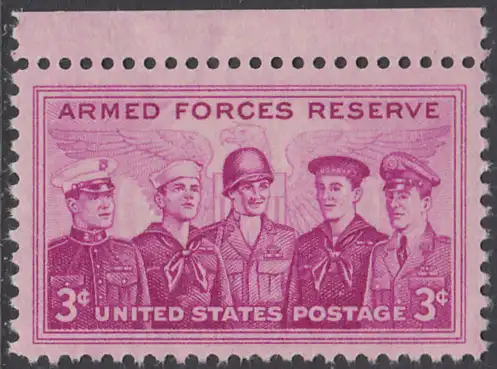 USA Michel 0687 / Scott 1067 postfrisch EINZELMARKE RAND oben (a1) - Verdienste der Reservistenverbände der Streitkräfte