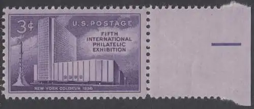 USA Michel 0698 / Scott 1076 postfrisch EINZELMARKE RAND rechts (a1) - 5. Internationale Briefmarkenausstellung FIPEX, New York, Kolumbus-Denkmal 