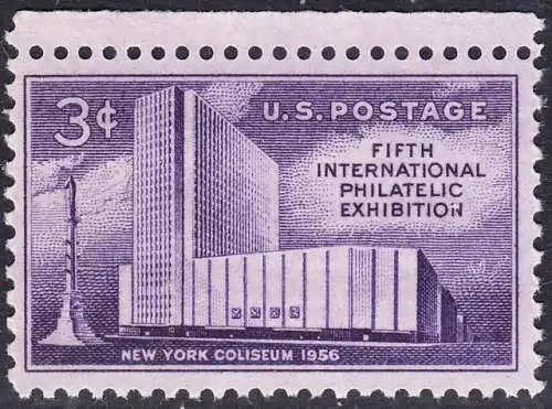 USA Michel 0698 / Scott 1076 postfrisch EINZELMARKE RAND oben - 5. Internationale Briefmarkenausstellung FIPEX, New York, Kolumbus-Denkmal 