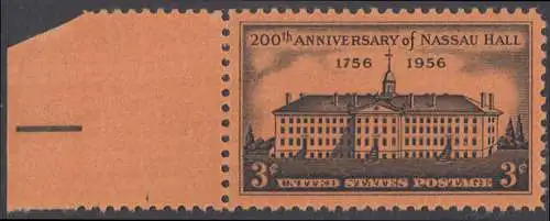 USA Michel 0705 / Scott 1083 postfrisch EINZELMARKE RAND links (a1) - 200 Jahre Nassau Hall, Princeton-Universität, Princeton, NJ 