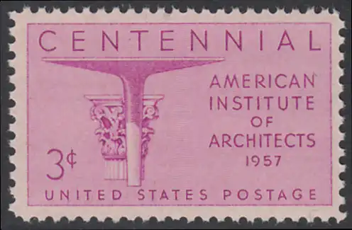 USA Michel 0711 / Scott 1089 postfrisch EINZELMARKE - 100 Jahre Amerikanisches Institut der Architekten: Korinthisches und modernes Kapitell