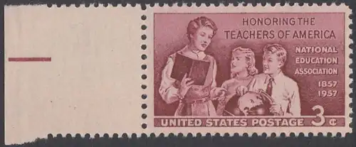 USA Michel 0715 / Scott 1093 postfrisch EINZELMARKE RAND links - 100 Jahre Lehrer-Vereinigung: Lehrerin mit Schülern