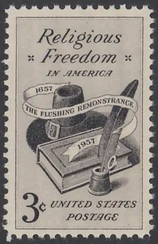 USA Michel 0722 / Scott 1099 postfrisch EINZELMARKE - 300. Jahrestag der Gewährung der Religionsfreiheit (Flushing Remonstrance) 