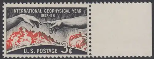 USA Michel 0727 / Scott 1107 postfrisch EINZELMARKE RAND rechts - Internationales Geophysikalisches Jahr 1957/1958