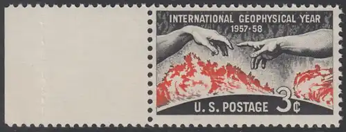 USA Michel 0727 / Scott 1107 postfrisch EINZELMARKE RAND links - Internationales Geophysikalisches Jahr 1957/1958