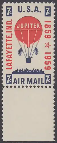 USA Michel 0756 / Scott C054 postfrisch Luftpost-EINZELMARKE RAND unten - 100 Jahre Ballon-Postbeförderung