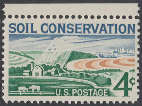 USA Michel 0758 / Scott 1133 postfrisch EINZELMARKE RAND oben (a1) - Erhaltung des Agrarlandes, Farm