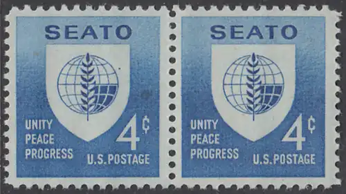 USA Michel 0779 / Scott 1151 postfrisch horiz.PAAR - Konferenz des Südostasienpaktes (SEATO, South-East Asia Treaty Organization), Washington, DC; SEATO-Emblem