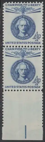 USA Michel 0789 / Scott 1159 postfrisch vert.PAAR RAND unten - Freiheitskämpfer: Ignacy Jan Paderewski: poln. Politiker, Pianist und Komponist 