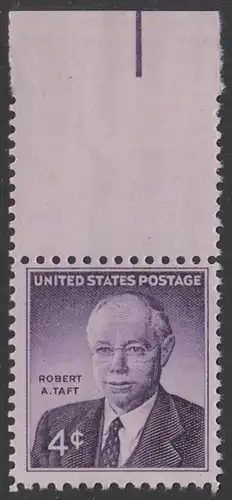 USA Michel 0791 / Scott 1161 postfrisch EINZELMARKE RAND oben - Robert A. Taft, Senator