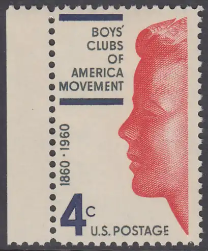 USA Michel 0793 / Scott 1163 postfrisch EINZELMARKE RAND links - 100 Jahre Betreuungseinrichtungen für Jungen