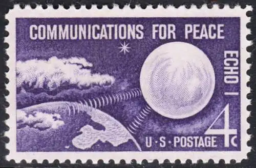 USA Michel 0803 / Scott 1173 postfrisch EINZELMARKE (a1) - Echo I - Nachrichtenverbindungen für den Frieden