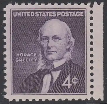 USA Michel 0807 / Scott 1177 postfrisch EINZELMARKE RAND rechts - 150. Geburtstag von Horace Greeley, Verleger und Publizist