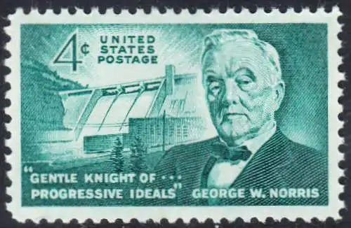 USA Michel 0810 / Scott 1184 postfrisch EINZELMARKE (a1) - 100. Geburtstag von George Norris; Senator; Norrisdamm, TN