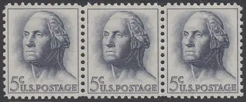 USA Michel 0817 / Scott 1213 postfrisch horiz.STRIP(3) - Berühmte Amerikaner: George Washington, 1. Präsident