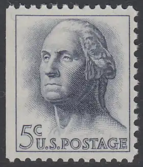 USA Michel 0817x / Scott 1213a postfrisch EINZELMARKE aus MH (links ungezähnt)  - Berühmte Amerikaner: George Washington, 1. Präsident