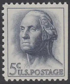 USA Michel 0817x / Scott 1213a postfrisch EINZELMARKE aus MH (rechts ungezähnt) - Berühmte Amerikaner: George Washington, 1. Präsident