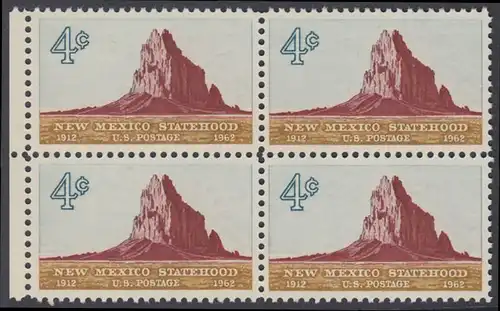 USA Michel 0820 / Scott 1191 postfrisch BLOCK RAND links - 50 Jahre Staat New Mexiko; Felsformation Shiprock