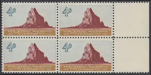 USA Michel 0820 / Scott 1191 postfrisch BLOCK RAND rechts - 50 Jahre Staat New Mexiko; Felsformation Shiprock