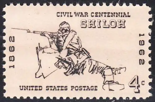 USA Michel 0824 / Scott 1179 postfrisch EINZELMARKE (a1) - 100 Jahrestag des Bürgerkrieges: Schlacht von Shiloh