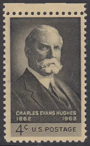 USA Michel 0825 / Scott 1195 postfrisch EINZELMARKE RAND oben (a1) - 100. Geburtstag von Charles Evans Hughes; Oberrichter und Gouverneur von New York