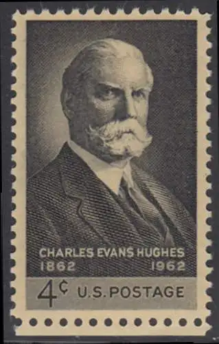 USA Michel 0825 / Scott 1195 postfrisch EINZELMARKE RAND unten (a1) - 100. Geburtstag von Charles Evans Hughes; Oberrichter und Gouverneur von New York