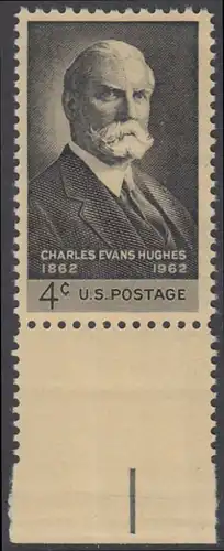 USA Michel 0825 / Scott 1195 postfrisch EINZELMARKE RAND unten (a2) - 100. Geburtstag von Charles Evans Hughes; Oberrichter und Gouverneur von New York