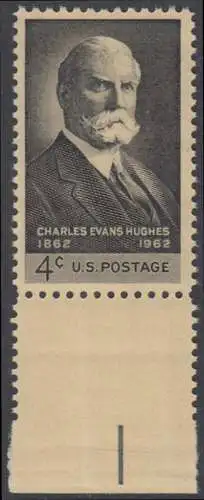 USA Michel 0825 / Scott 1195 postfrisch EINZELMARKE RAND unten (a2) - 100. Geburtstag von Charles Evans Hughes; Oberrichter und Gouverneur von New York