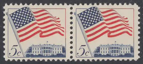 USA Michel 0838 / Scott 1208 postfrisch horiz.PAAR - Flagge und Weißes Haus