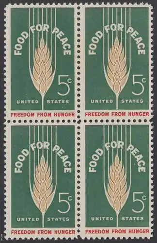 USA Michel 0841 / Scott 1231 postfrisch BLOCK - Kampf gegen den Hunger; Weizenähre