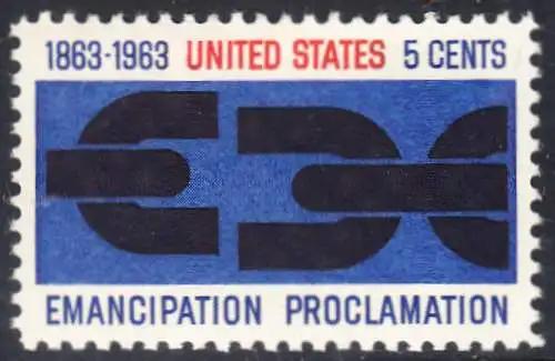 USA Michel 0846 / Scott 1233 postfrisch EINZELMARKE (a1) - 100. Jahrestag der Verkündung der bürgerlichen Gleichstellung durch Abraham Lincoln