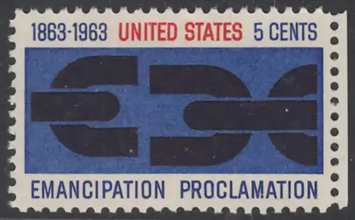 USA Michel 0846 / Scott 1233 postfrisch EINZELMARKE RAND rechts - 100. Jahrestag der Verkündung der bürgerlichen Gleichstellung durch Abraham Lincoln
