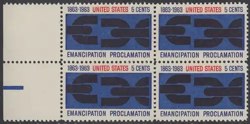 USA Michel 0846 / Scott 1233 postfrisch BLOCK RÄNDER links - 100. Jahrestag der Verkündung der bürgerlichen Gleichstellung durch Abraham Lincoln