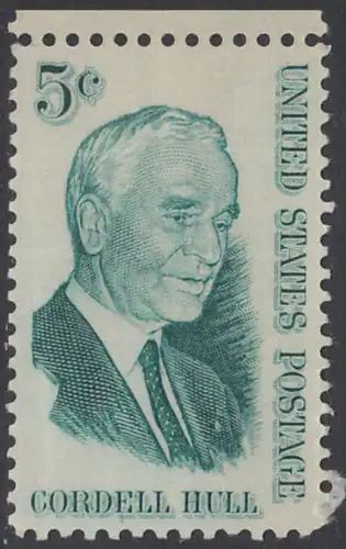 USA Michel 0848 / Scott 1235 postfrisch EINZELMARKE RAND oben - Cordell Hull, Politiker, Friedensnobelpreis 1945