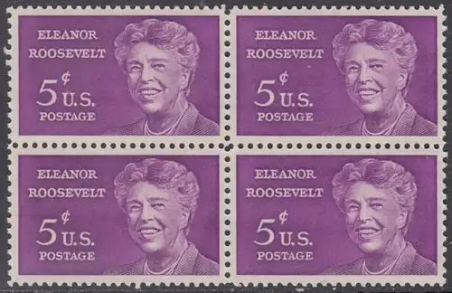 USA Michel 0849 / Scott 1236 postfrisch BLOCK - Eleanor Roosevelt; Politikerin und Publizistin, Präsidentengattin