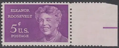USA Michel 0849 / Scott 1236 postfrisch EINZELMARKE RAND rechts (a2) - Eleanor Roosevelt; Politikerin und Publizistin, Präsidentengattin