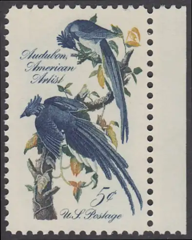 USA Michel 0854 / Scott 1241 postfrisch EINZELMARKE RAND rechts (a1) - John James Audubon; Zeichner und Ornithologe