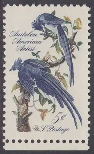 USA Michel 0854 / Scott 1241 postfrisch EINZELMARKE RAND unten (a1) - John James Audubon; Zeichner und Ornithologe