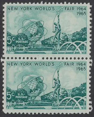 USA Michel 0857 / Scott 1244 postfrisch vert.PAAR - Weltausstellung 1964/1965, New York