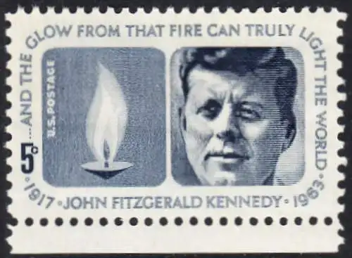USA Michel 0860 / Scott 1246 postfrisch EINZELMARKE RAND unten (a1) - John Fitzgerald Kennedy, 35. Präsident