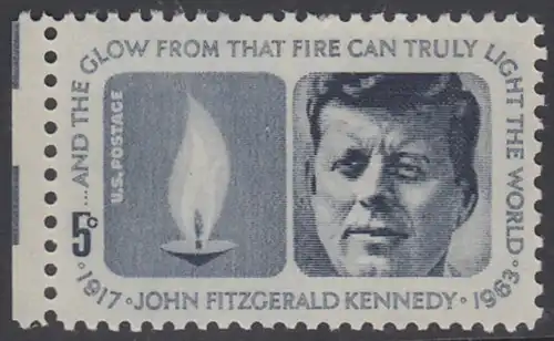 USA Michel 0860 / Scott 1246 postfrisch EINZELMARKE RAND links - John Fitzgerald Kennedy, 35. Präsident