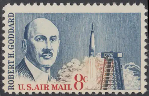 USA Michel 0866 / Scott C069 postfrisch LuPo-EINZELMARKE - Robert H. Goddard, Raketenforscher; Atlasrakete und Abschussrampe, Cape Canaveral